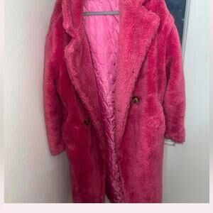 Pink teddy coat